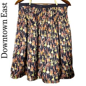 DownEast silky slate gray midi skirt fully lined Size M